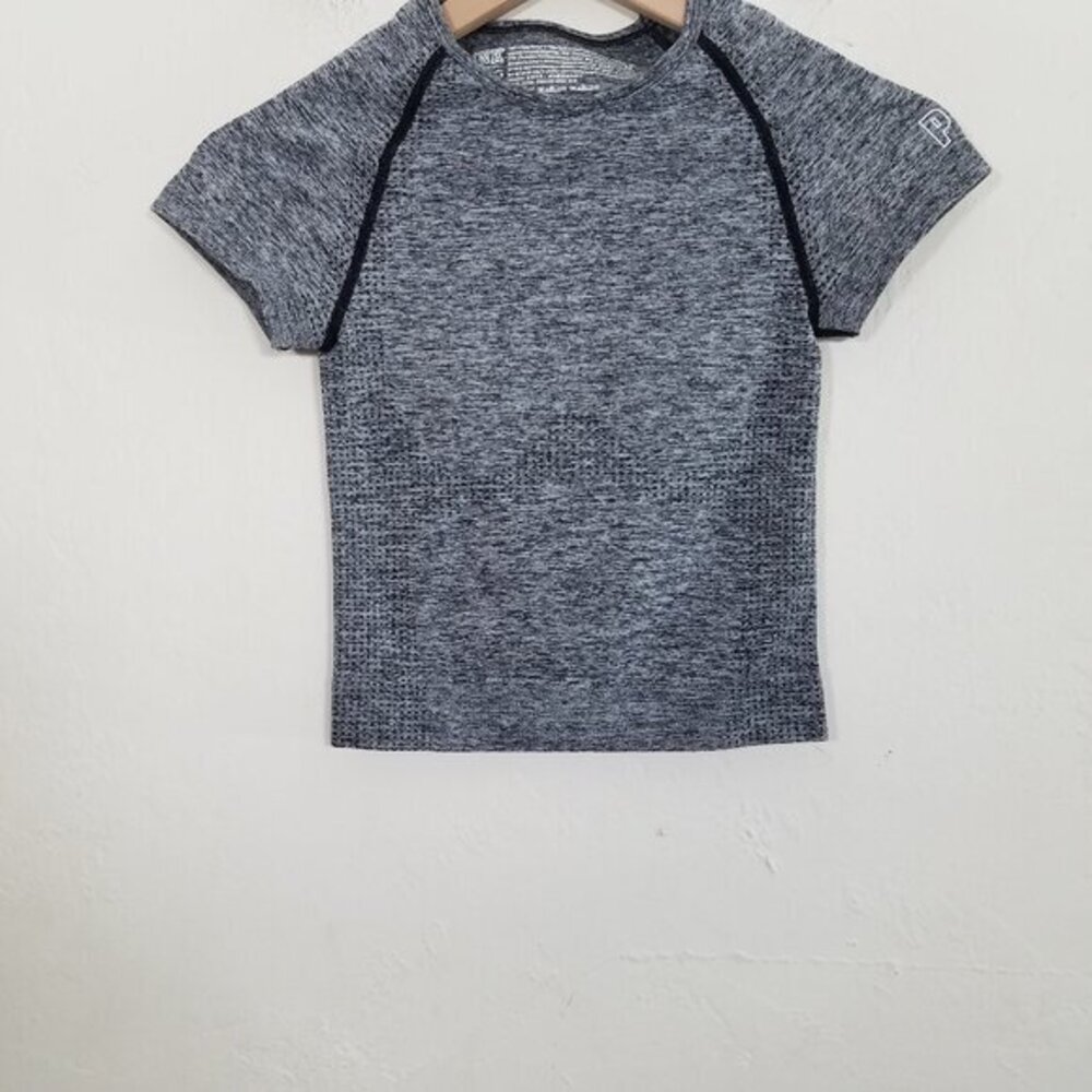 PINK Victoria's Secret Seamless Cropped Top Short Sleeve Gray Stretch Size XS